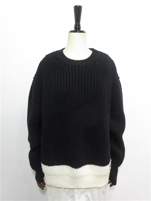 ROCHAS Rロゴ スリット バイカラーニット